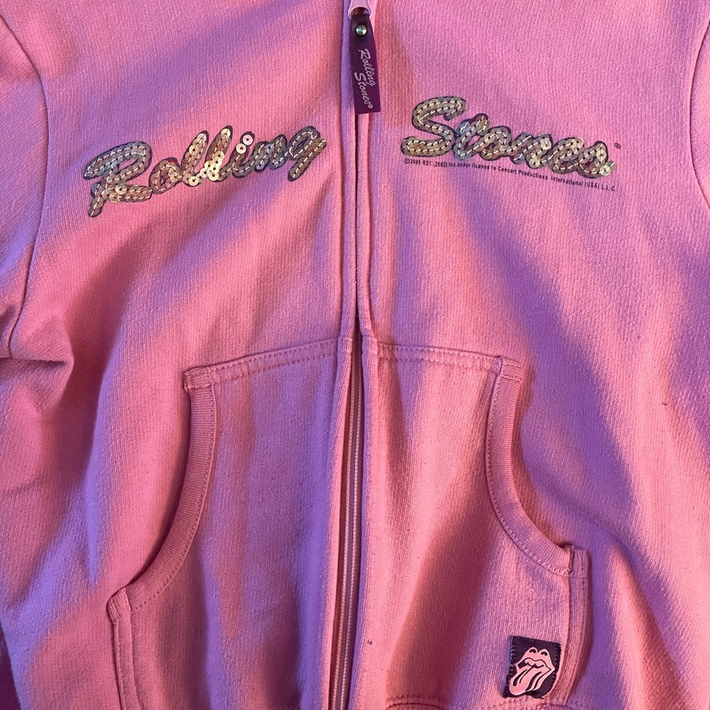 pink vintage Rolling Stones zip up